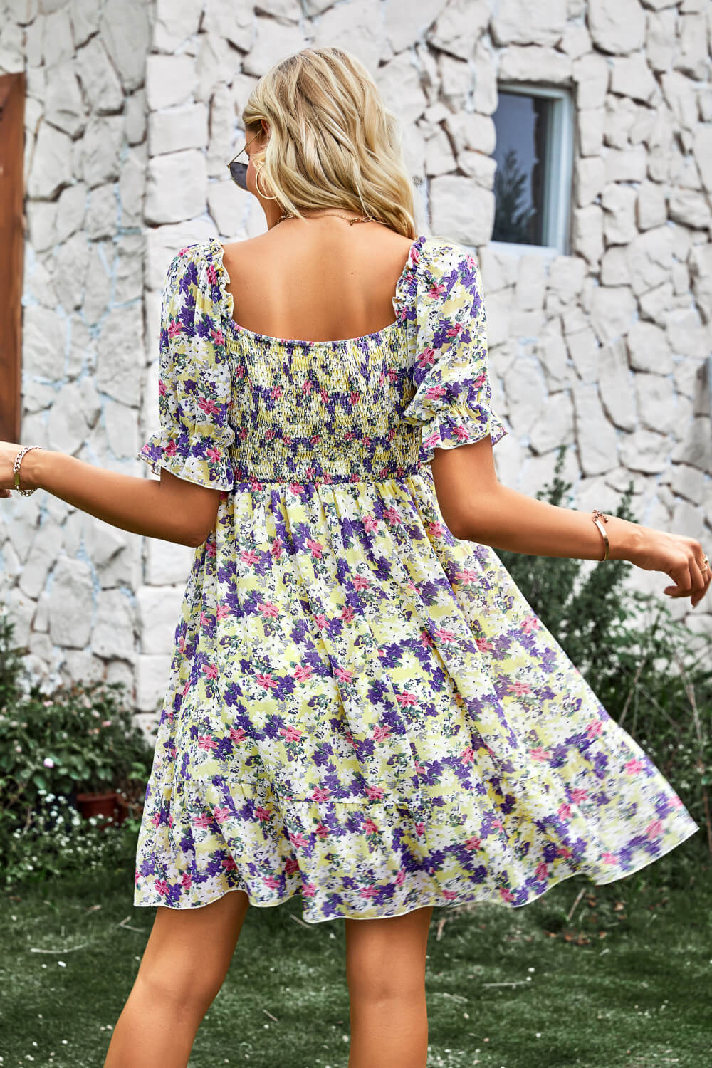 The Spring Square Neck Floral Dress