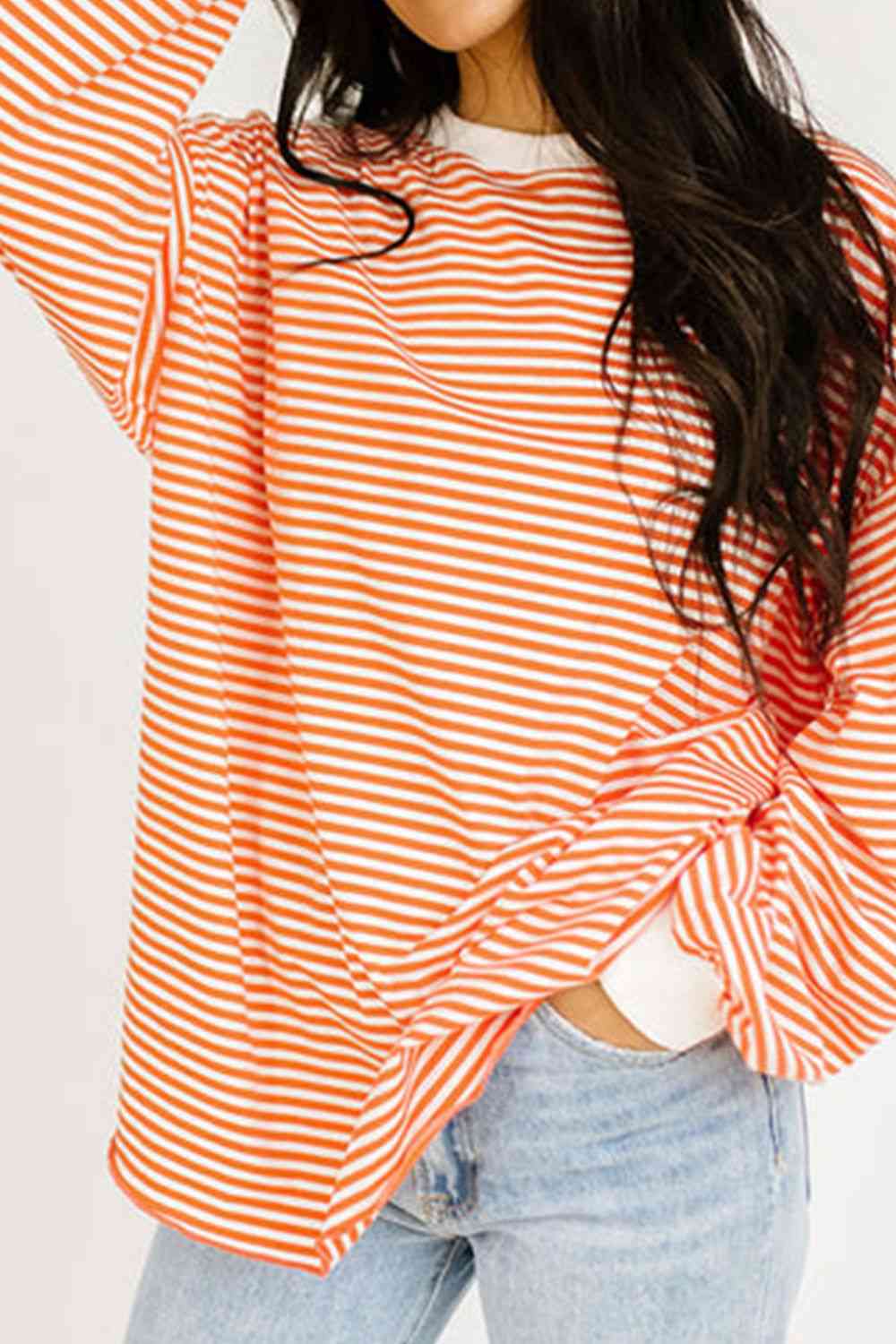 The Classic Striped Round Neck Sweatshirt