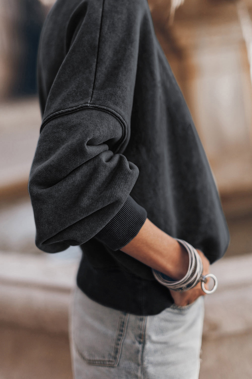 The Round Neck Dropped Shoulder Sweatshirt