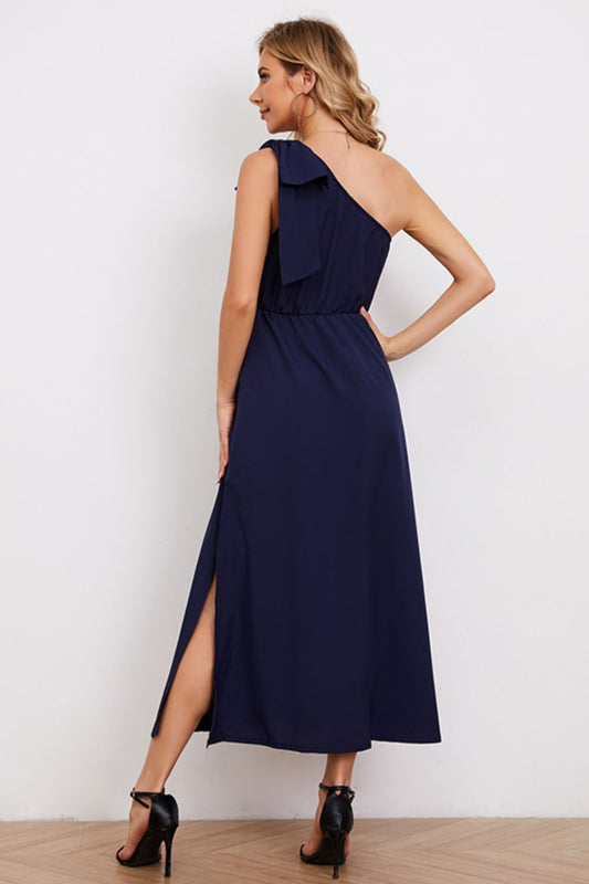 The Navy One-Shoulder Dress