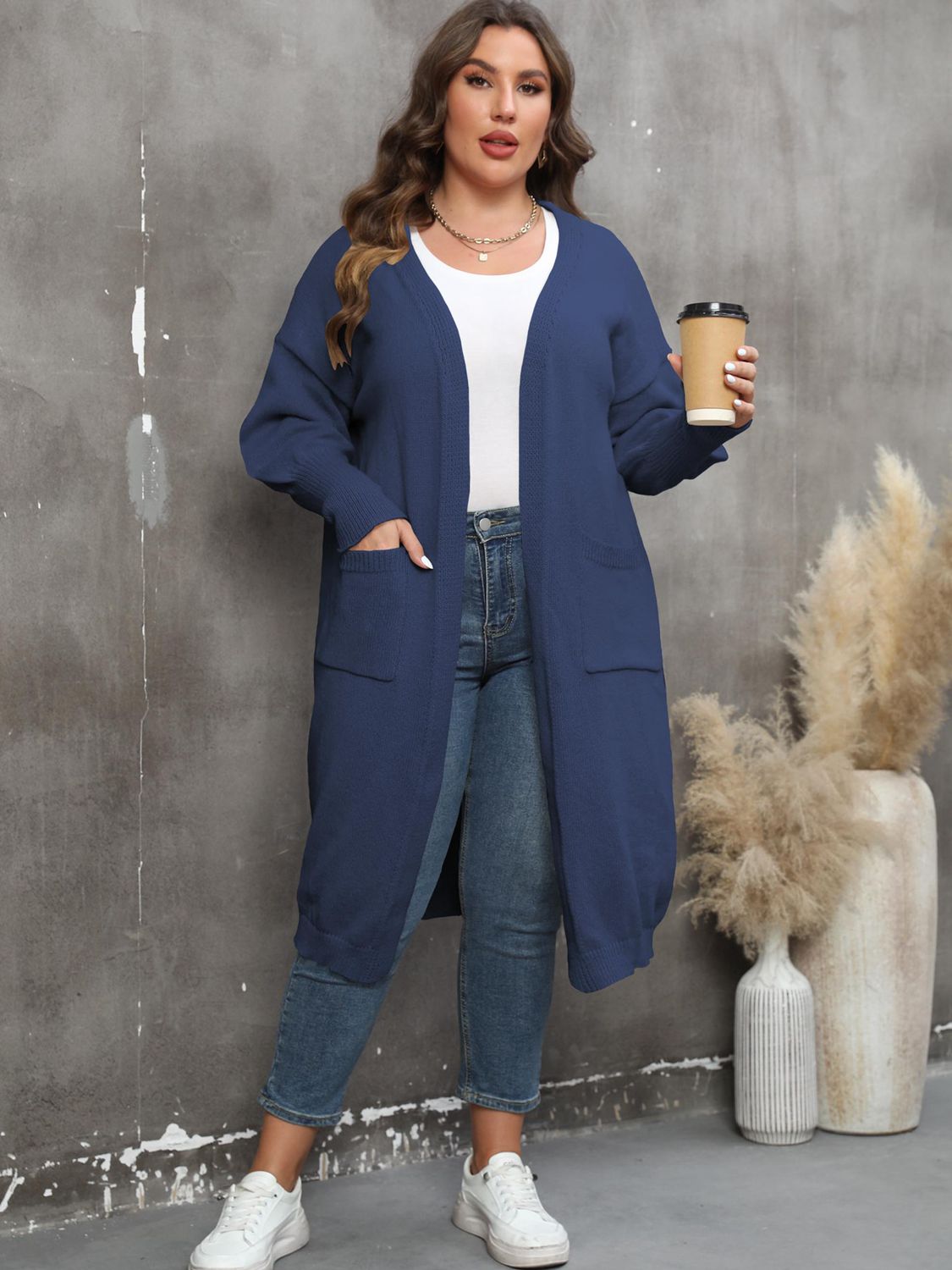 The Perfectly Plus Size Pocketed Cardigan