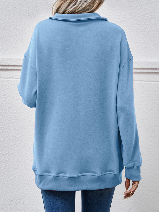 The Collared Neck Dropped Shoulder Sweatshirt