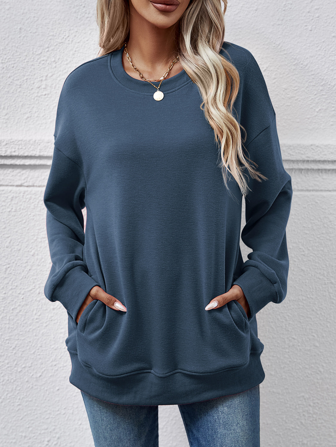 The Dropped Shoulder Sweatshirt with Pockets