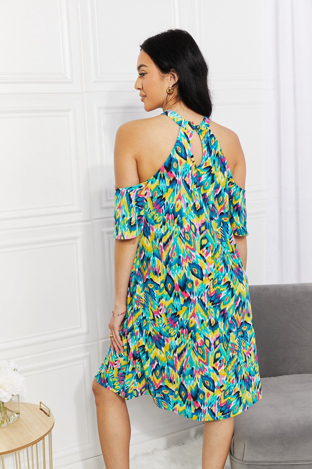 The Perfect Paradise Printed Cold-Shoulder Dress