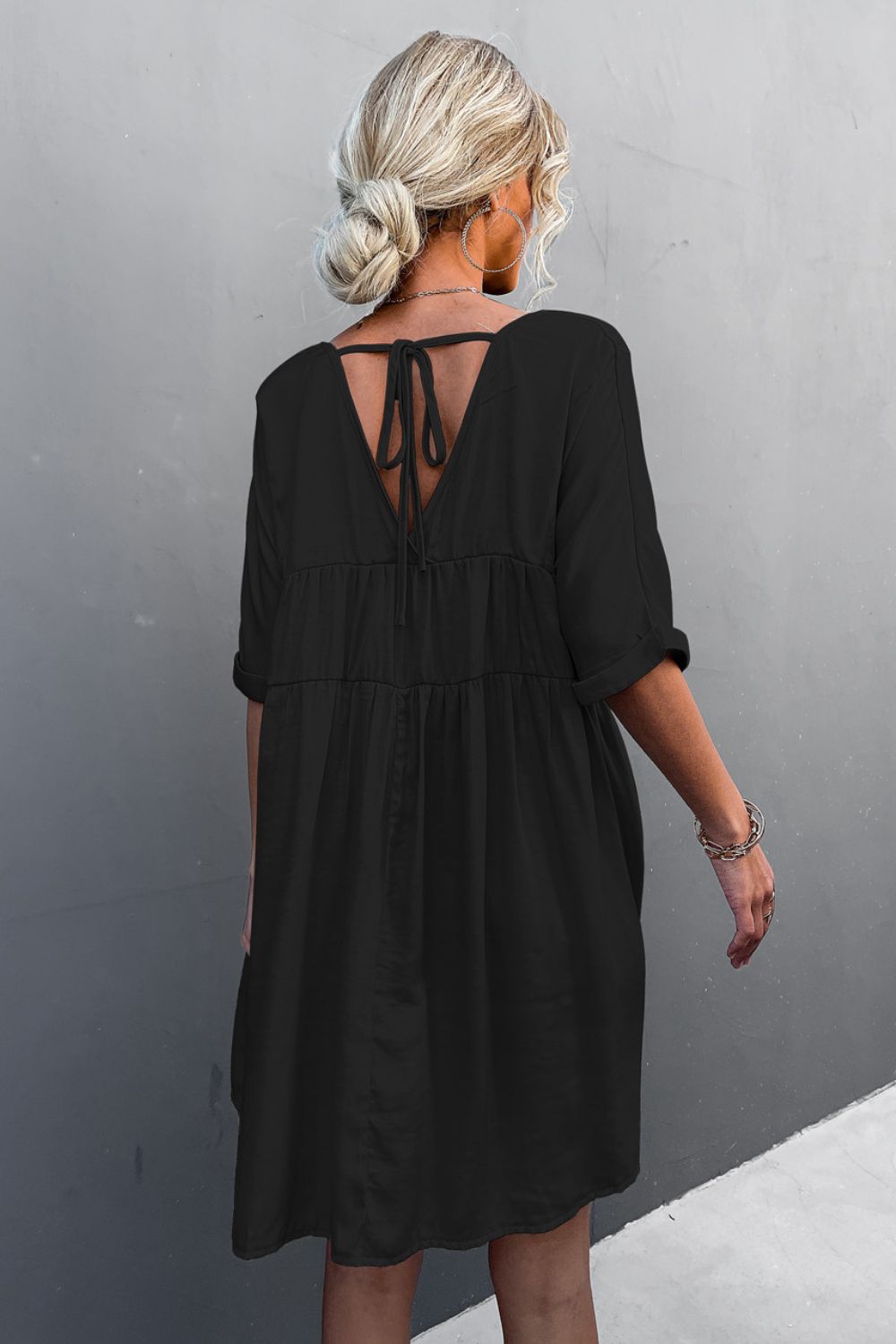 The Tie Back Pocket Mini Dress