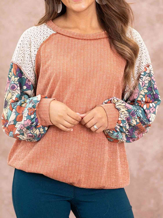 The Coral Exposed Seam Round Neck Blouse