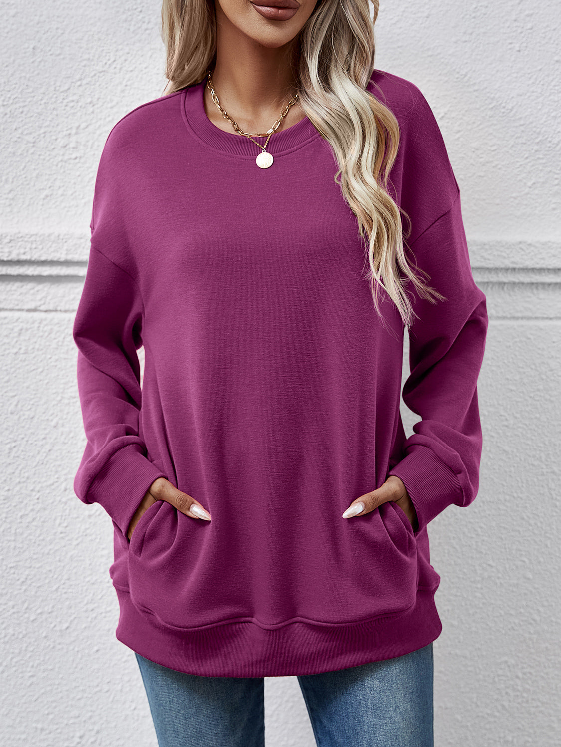 The Dropped Shoulder Sweatshirt with Pockets