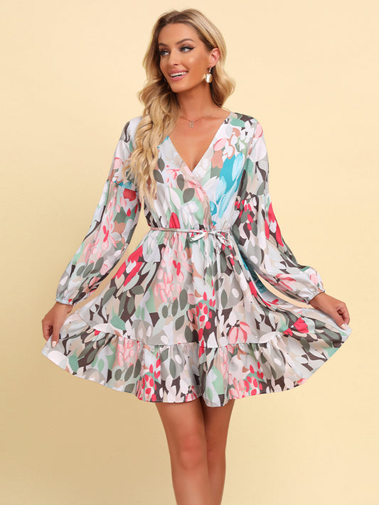 The Multicolor Puff Sleeve Spring Dress