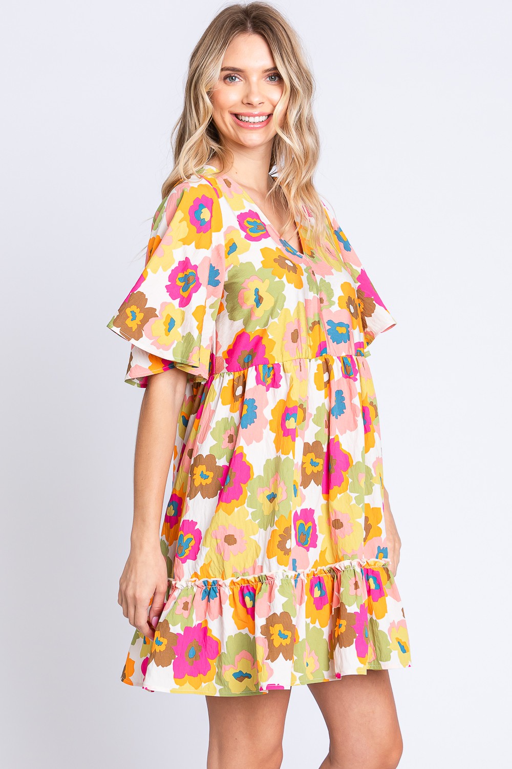 The Retro Ruffle Hem Mini Dress