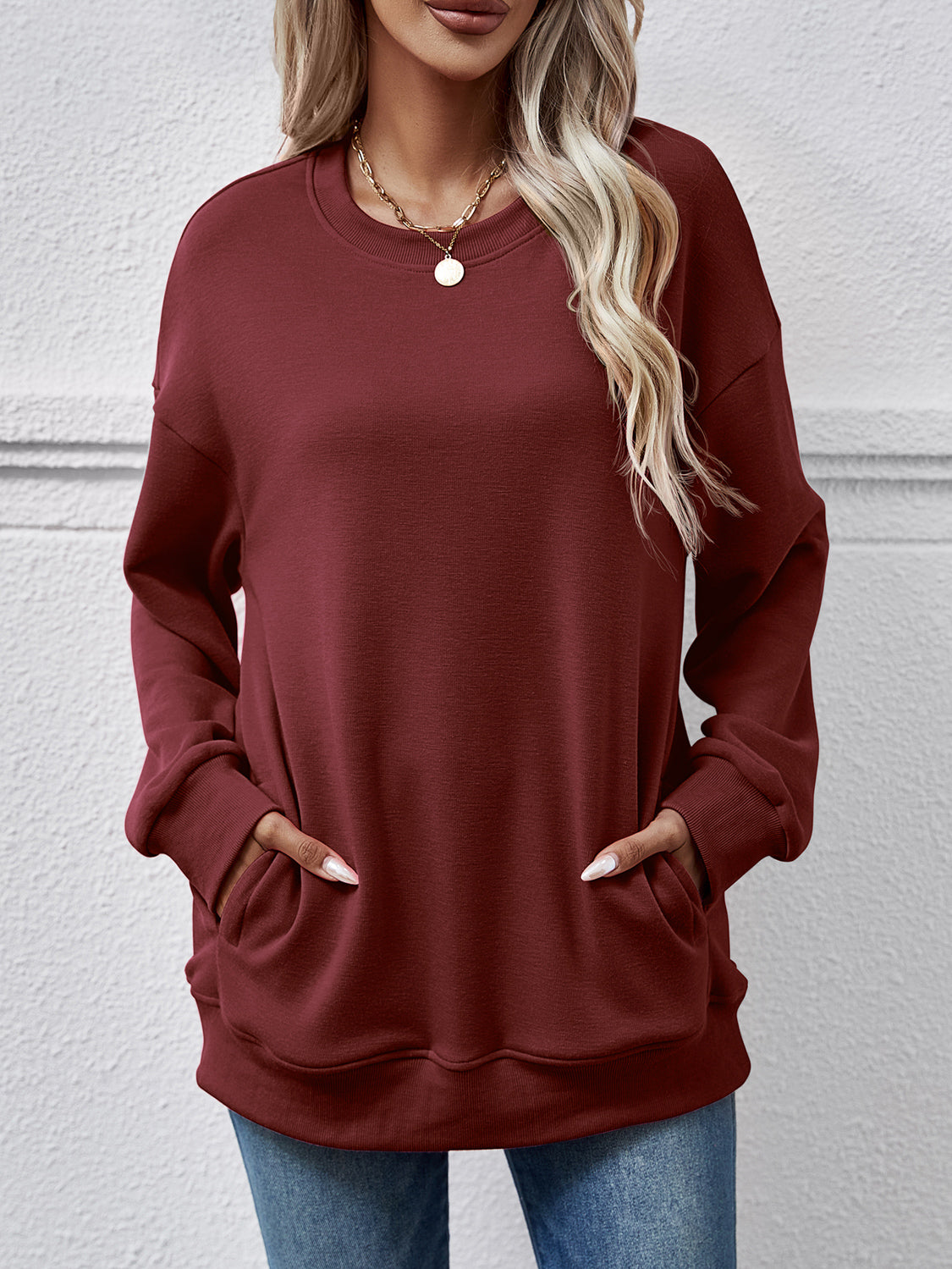 The Dropped Shoulder Sweatshirt with Pockets