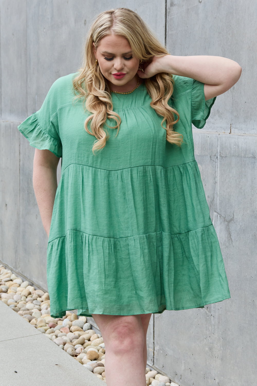 The Textured Woven Babydoll Dress