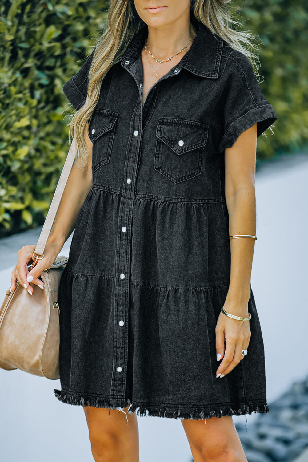 The Raw Hem Denim Dress