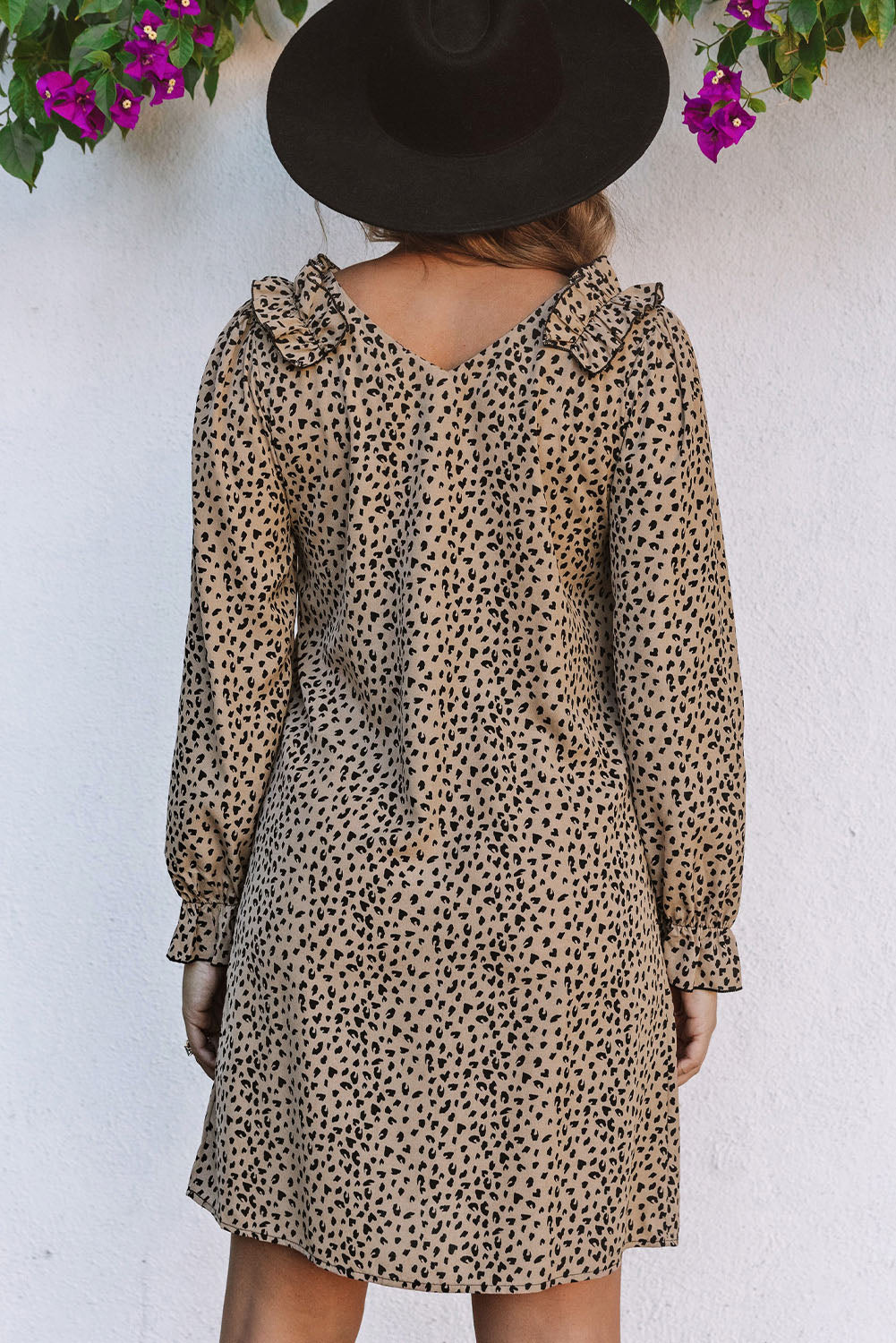 The Leopard Ruffle Detail Dress