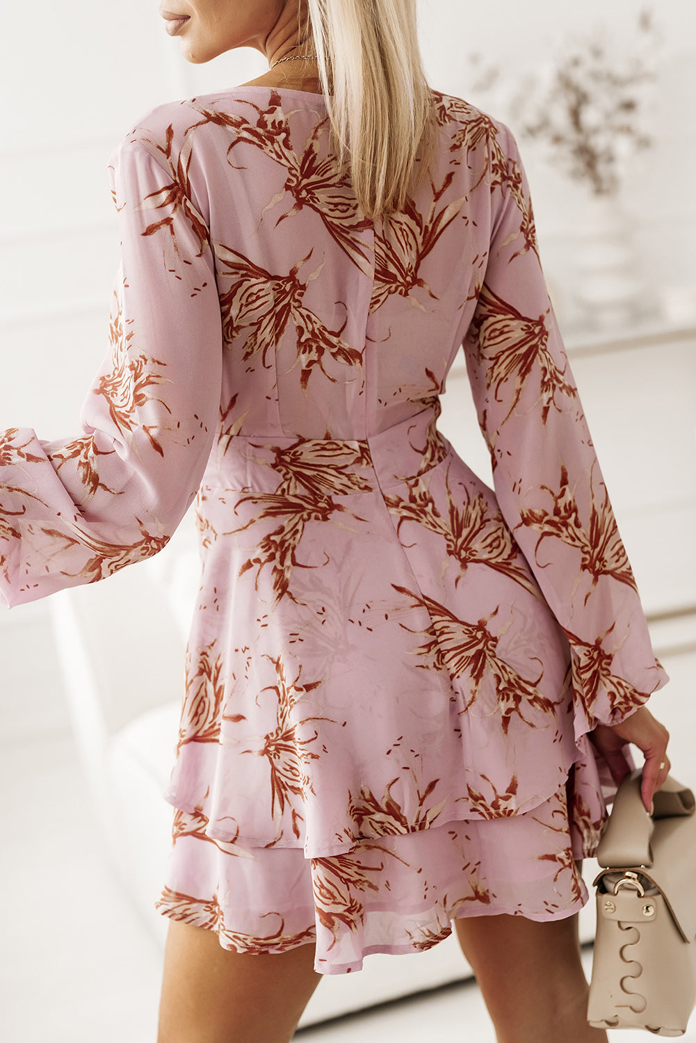 The Sweet Surplice Balloon Sleeve Mini Dress