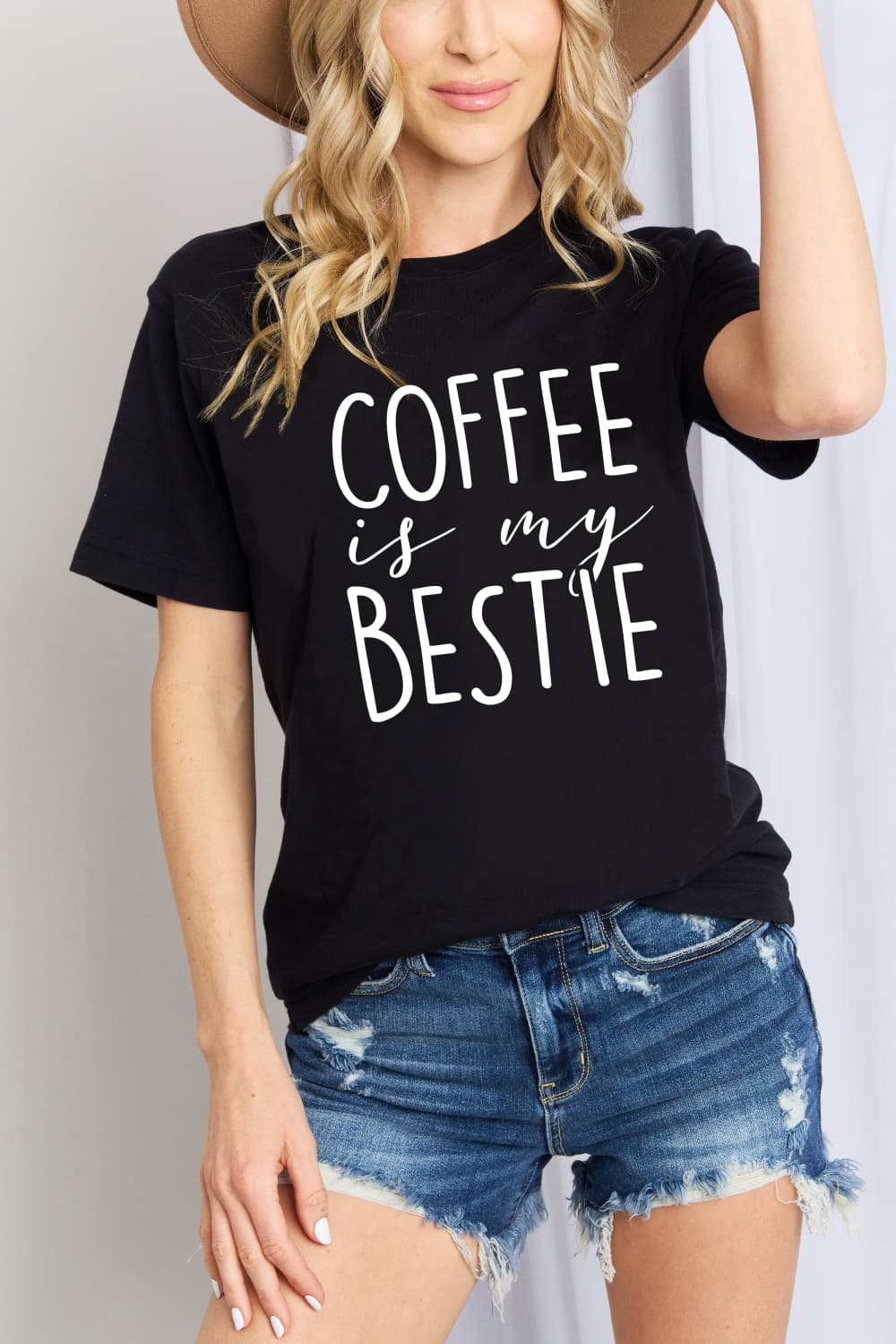 The COFFEE IS MY BESTIE Graphic Cotton T-Shirt