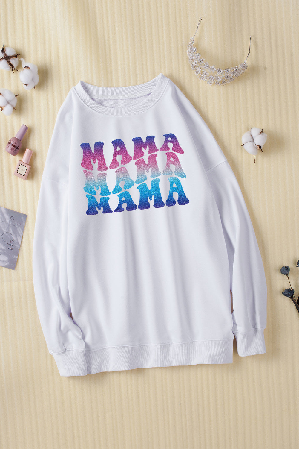 The Bright + Bold MAMA Gradient Graphic Dropped Shoulder Sweatshirt