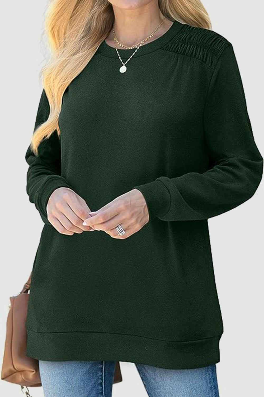 The Ruched Round Neck Sweatshirt