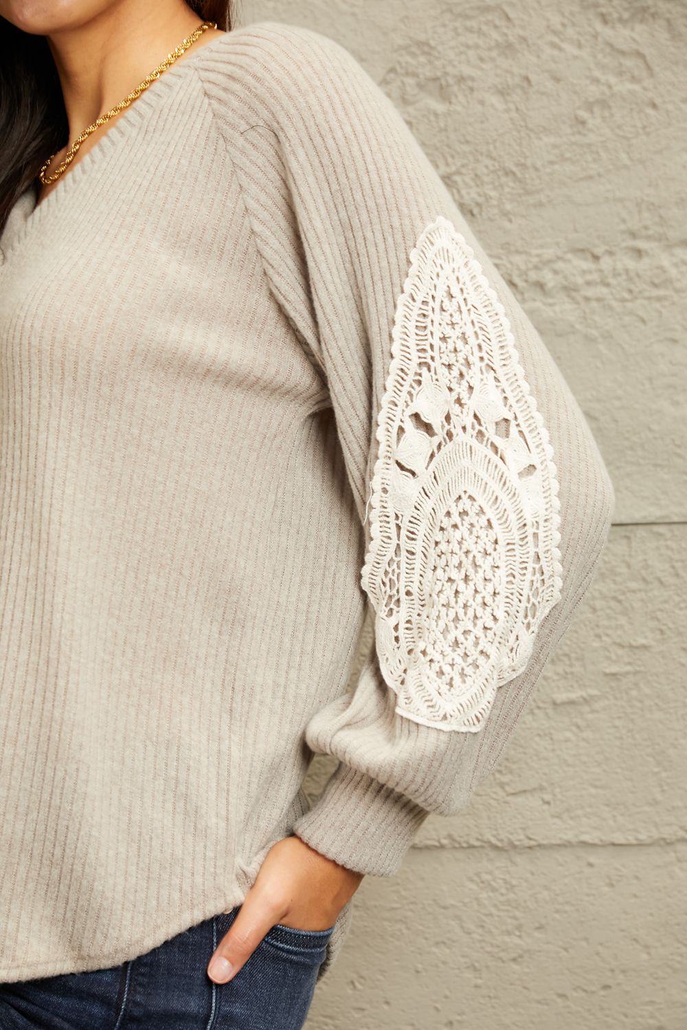 The Lace Patch Detail Sweater