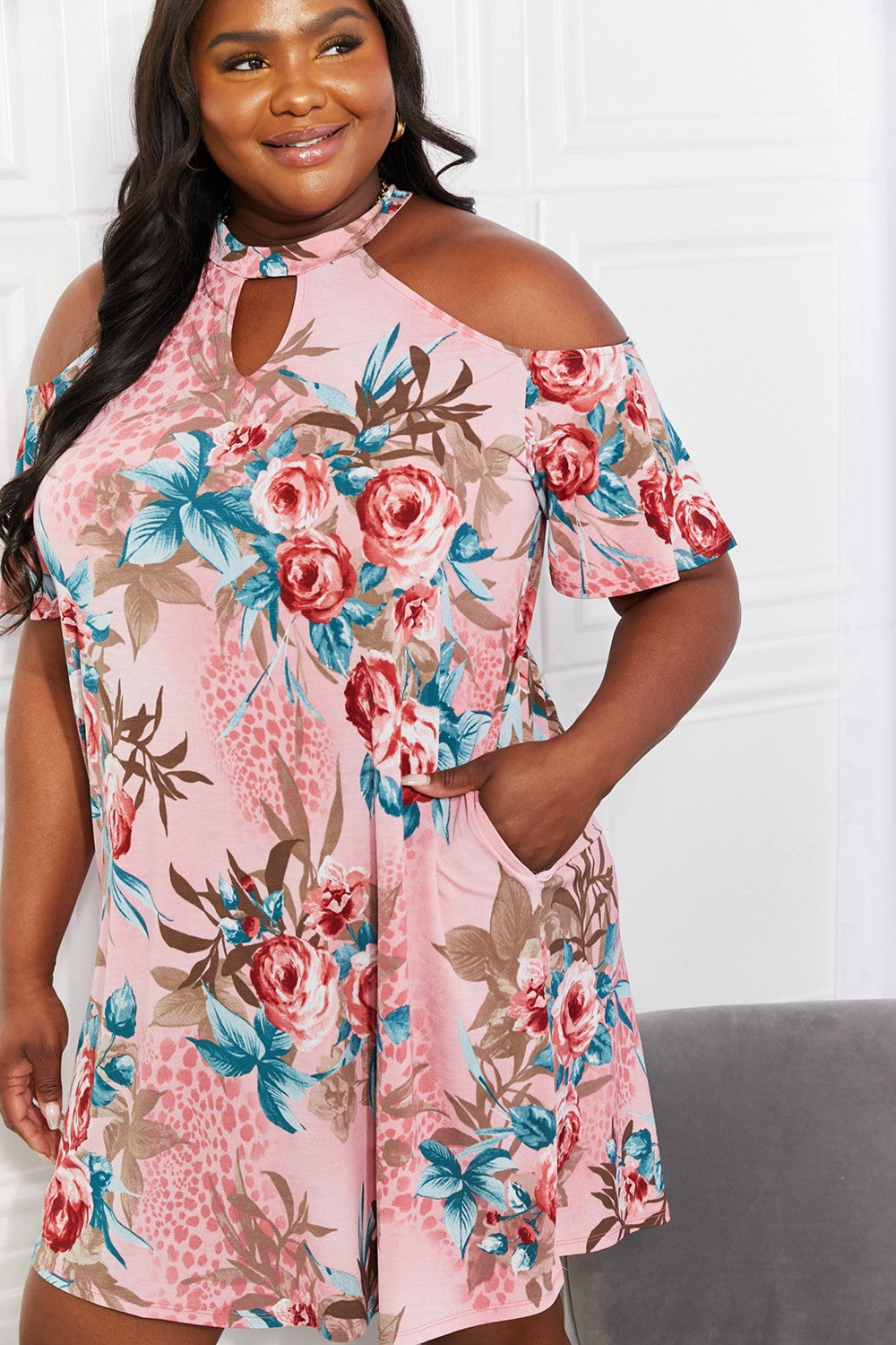 The Fresh-Cut Flowers Cold-Shoulder Dress