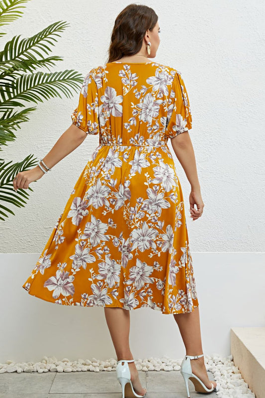 The Perfectly Plus Size Honey Floral Dress