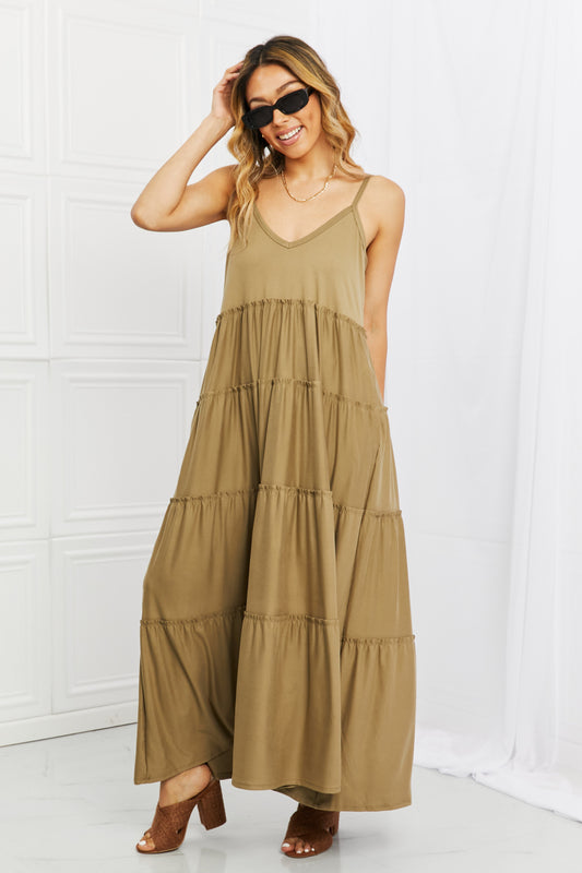 The Khaki Tiered Maxi with Pockets