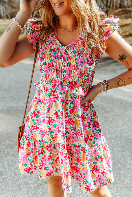 The Sweet Floral Ruffle Dress