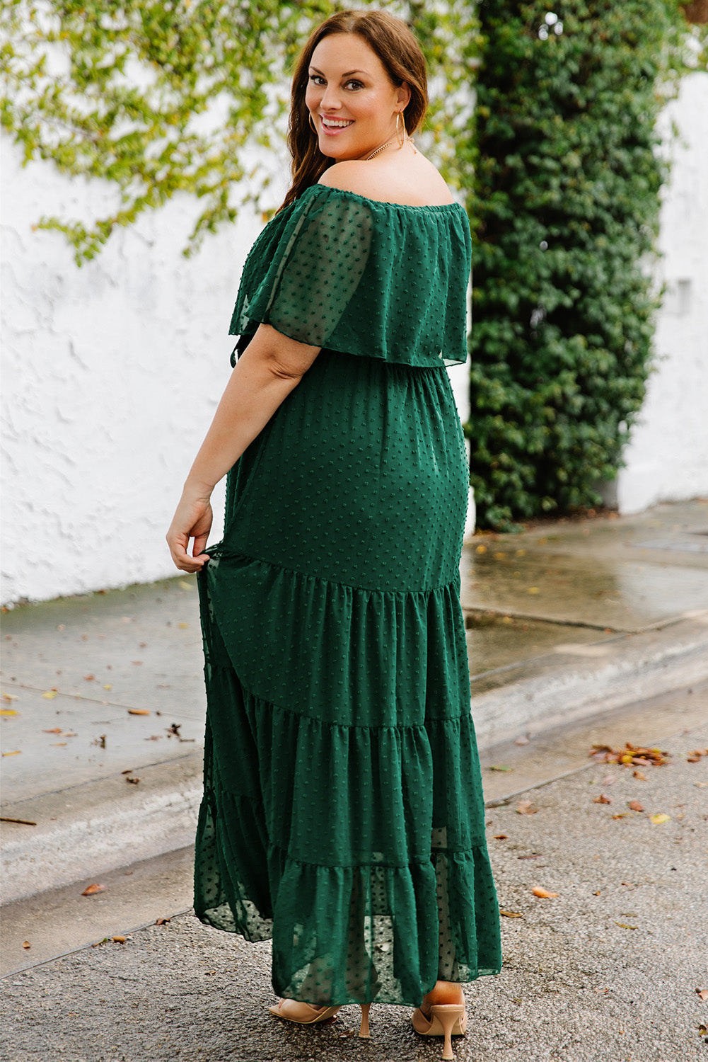 The Swiss Dot Off-Shoulder Tiered Dress