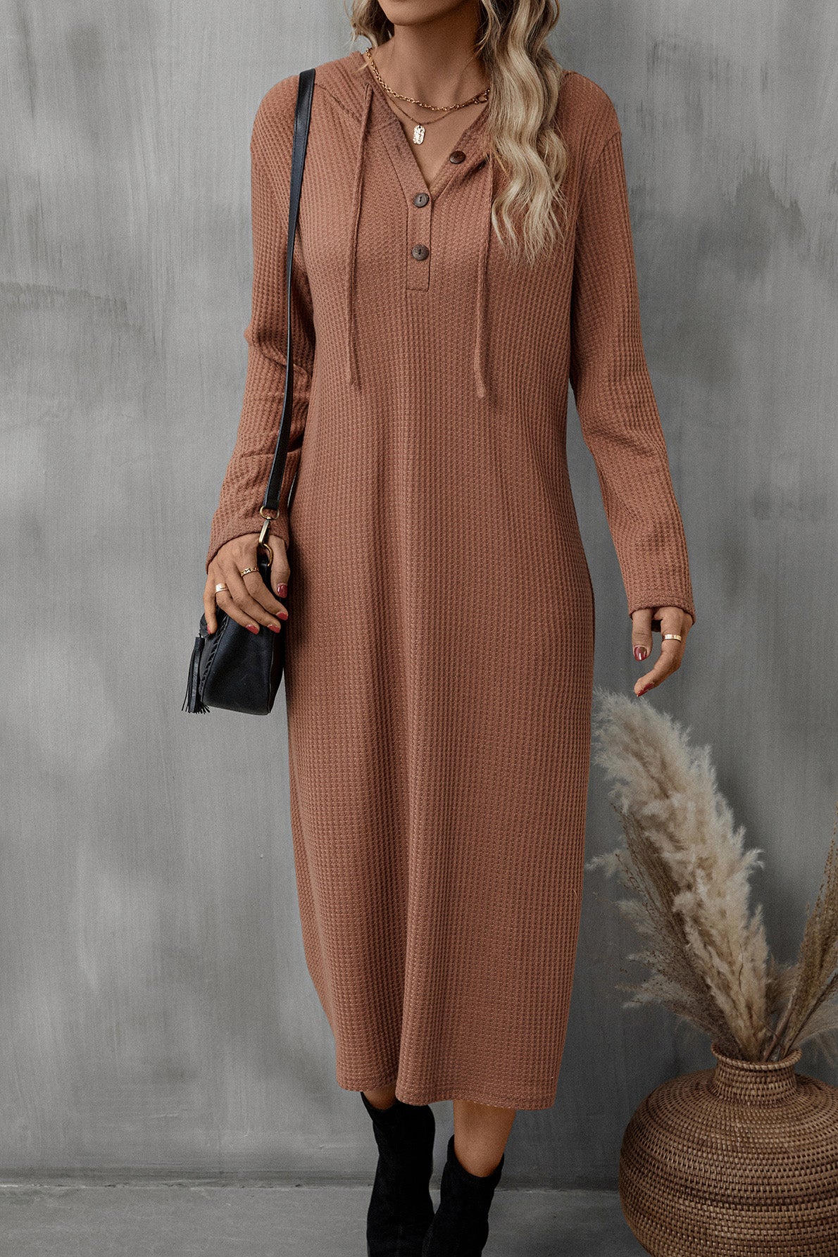 The Hooded Dress in Chocolate