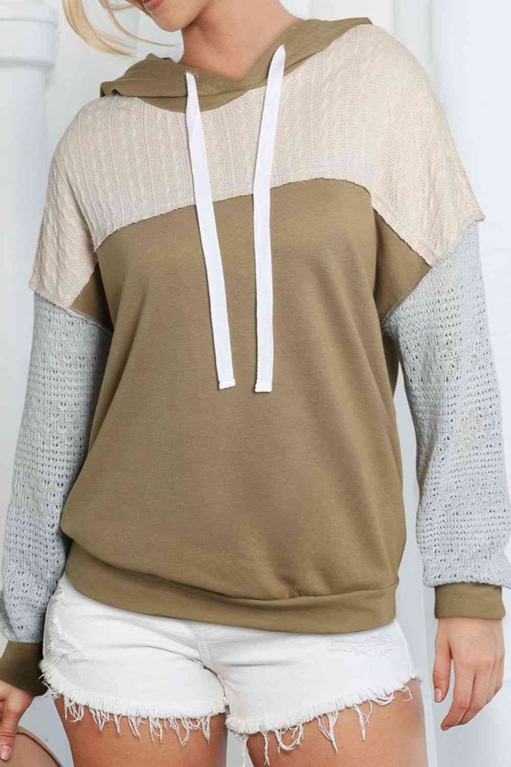 The Splicing Drawstring Sweatshirt