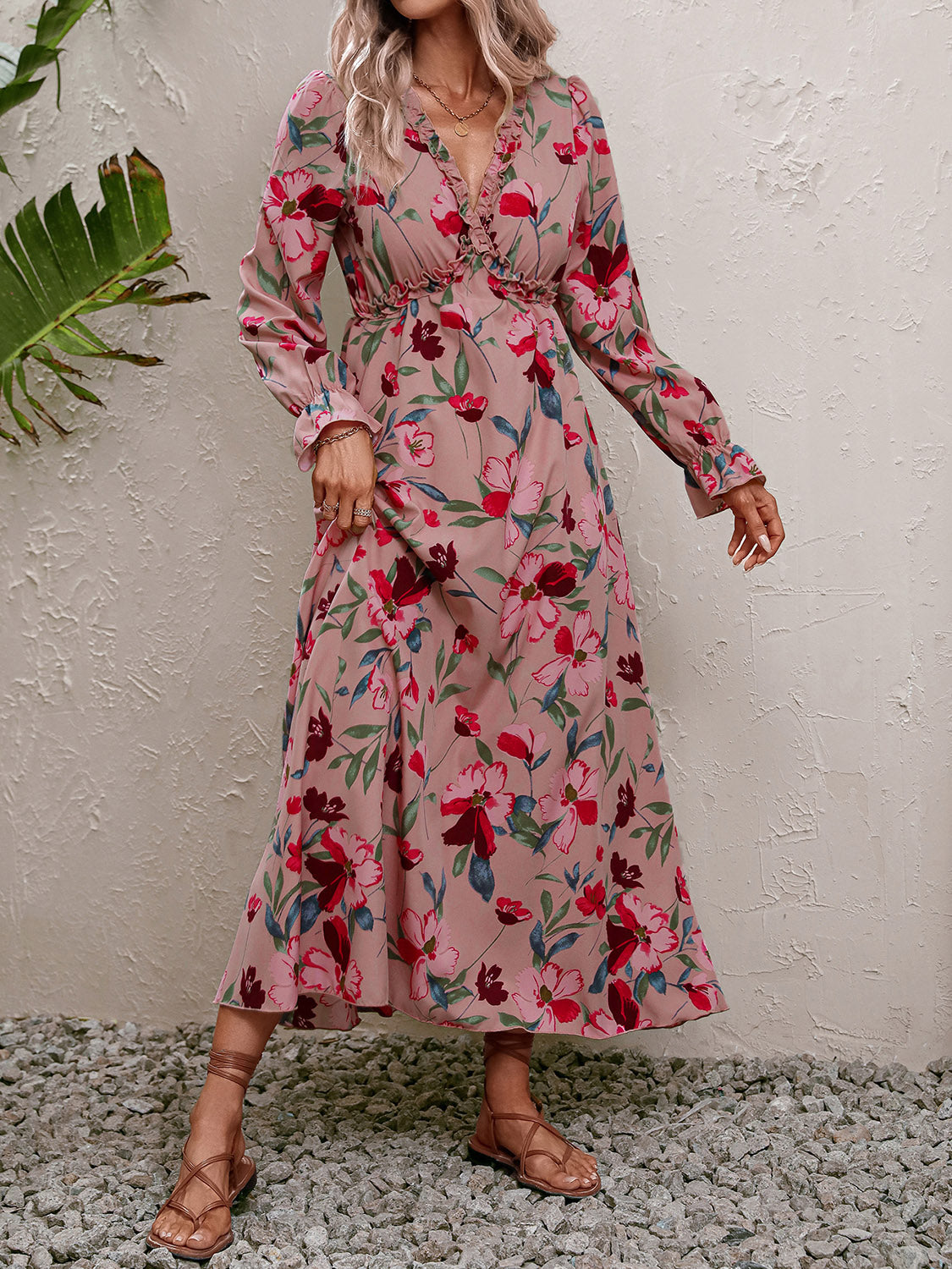 The Floral Mauve Maxi Dress