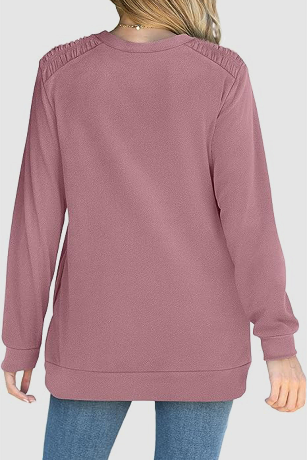 The Ruched Round Neck Sweatshirt