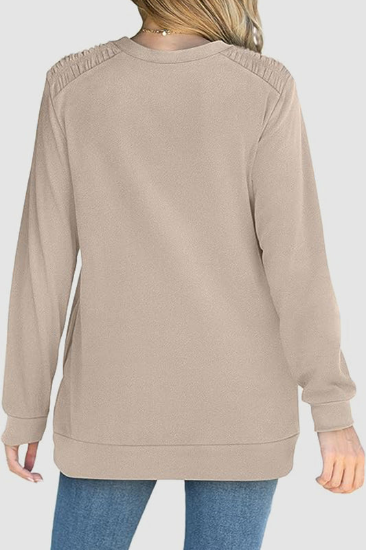 The Ruched Round Neck Sweatshirt