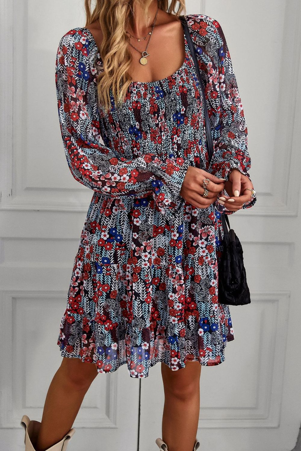 The Flounce Sleeve Square Neck Dress