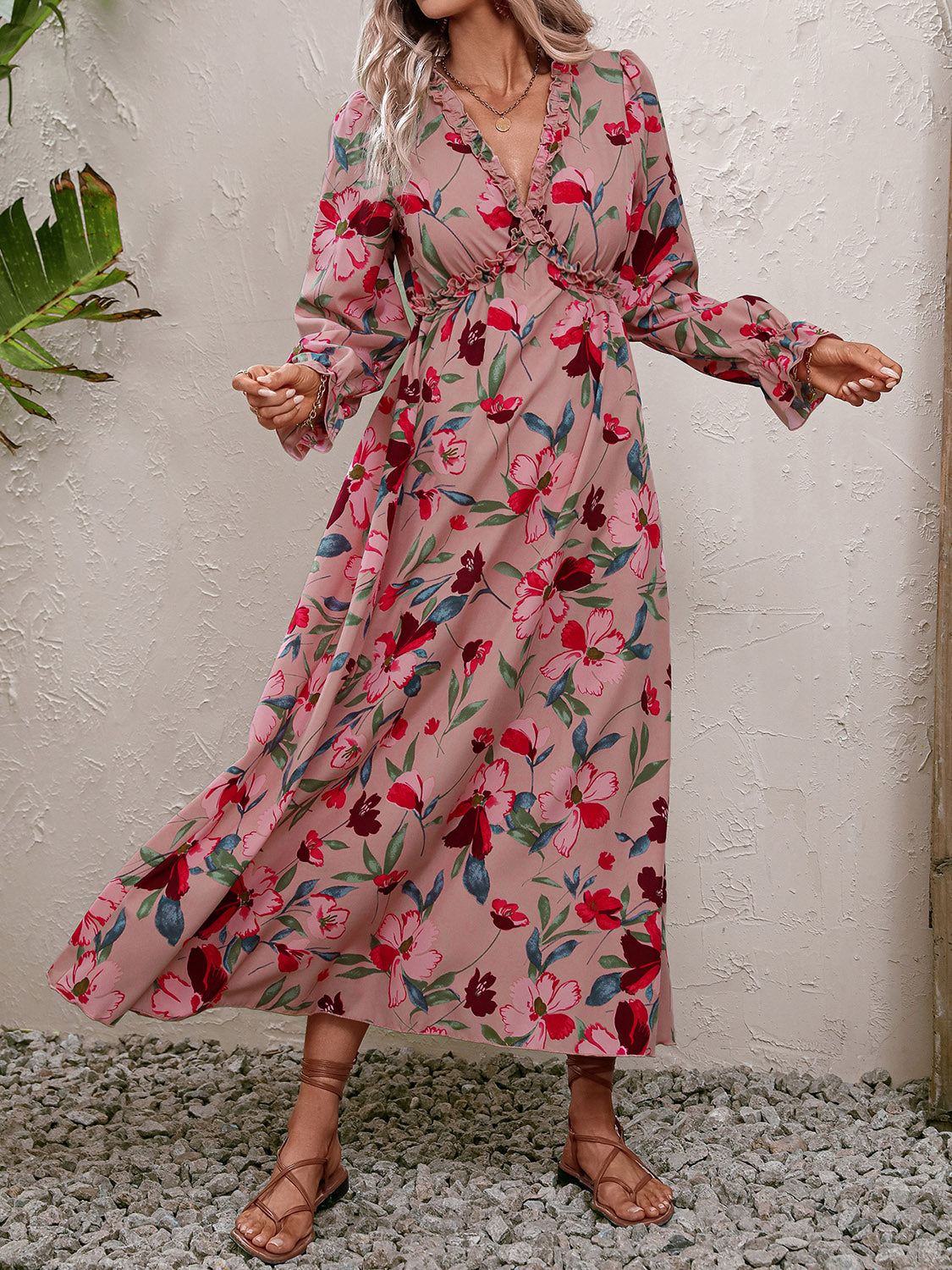 The Floral Mauve Maxi Dress