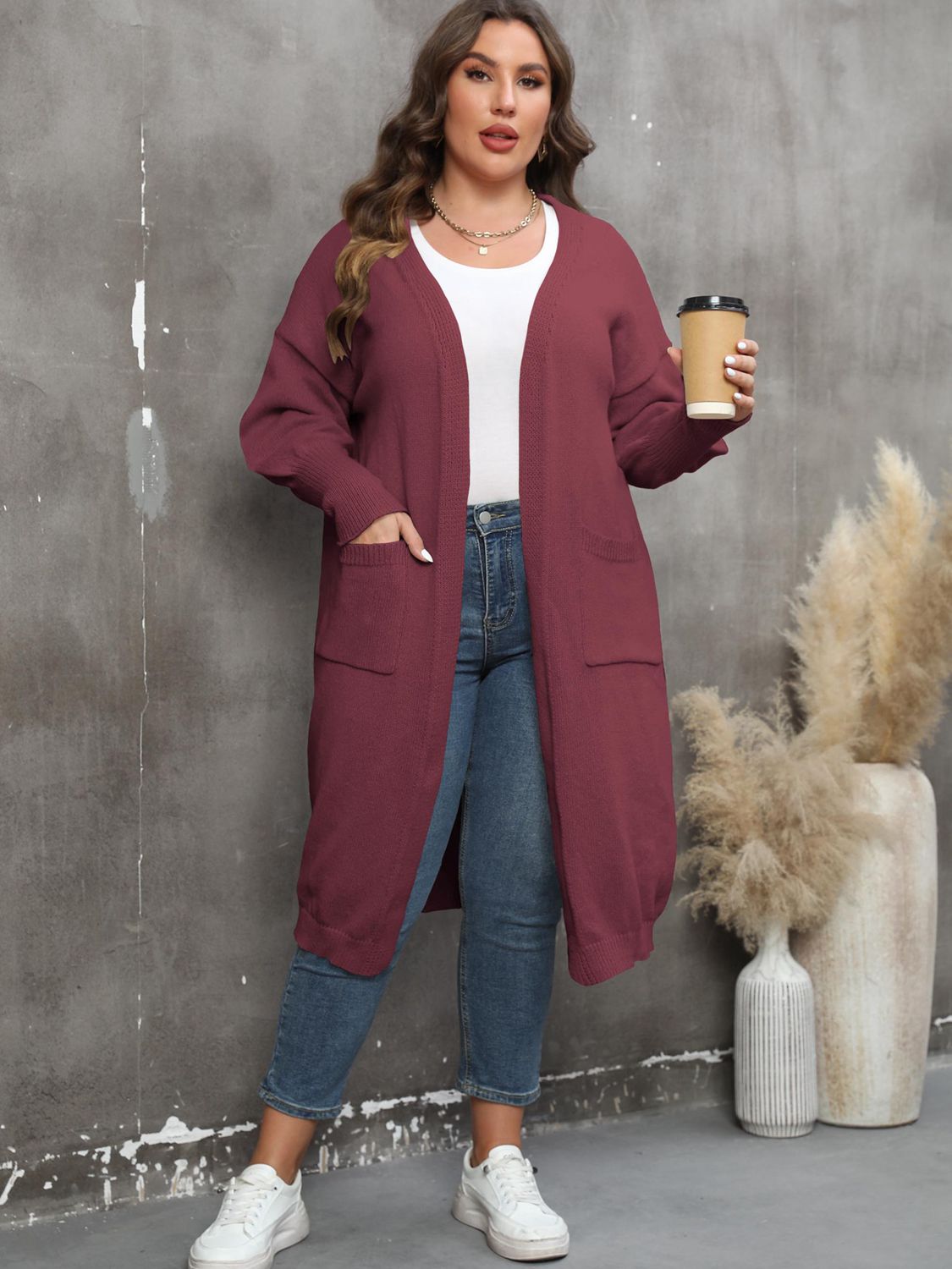 The Perfectly Plus Size Pocketed Cardigan