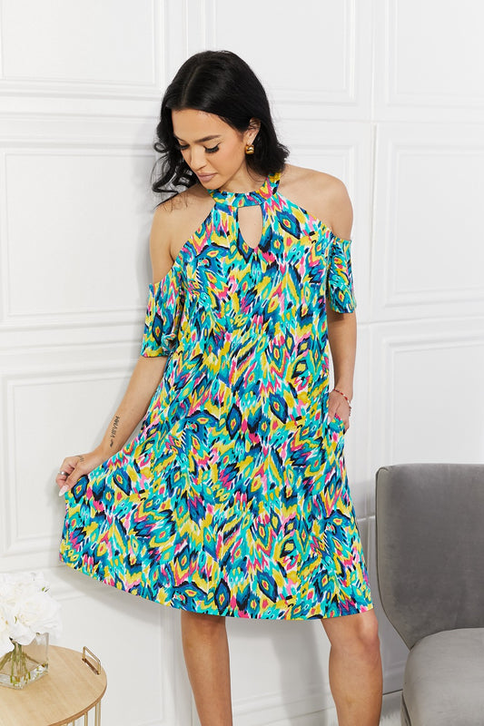 The Perfect Paradise Printed Cold-Shoulder Dress