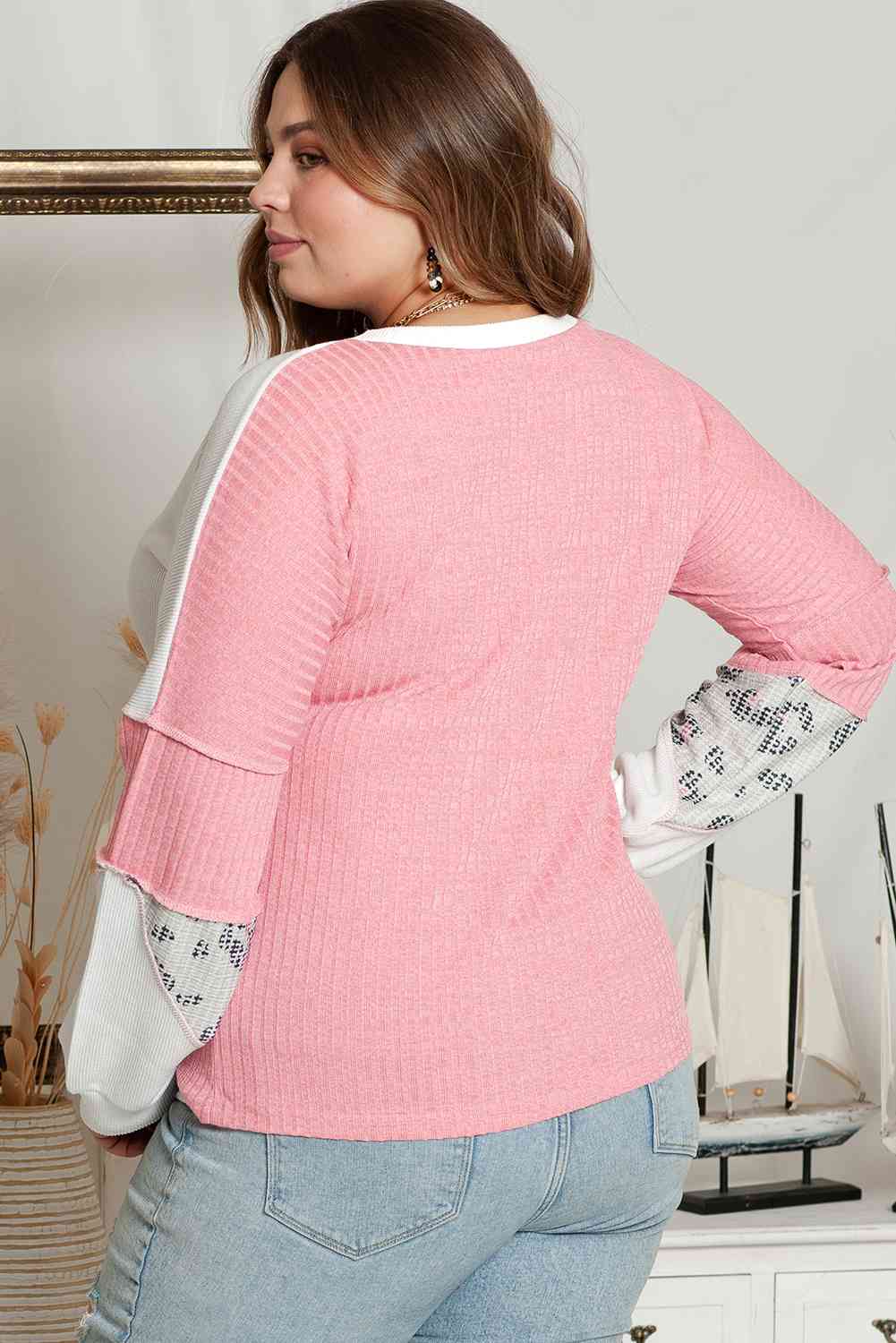 The Perfectly Plus Size Out Seamed Splicing Sweatshirt