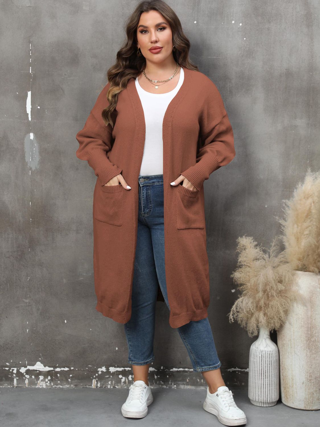 The Perfectly Plus Size Pocketed Cardigan