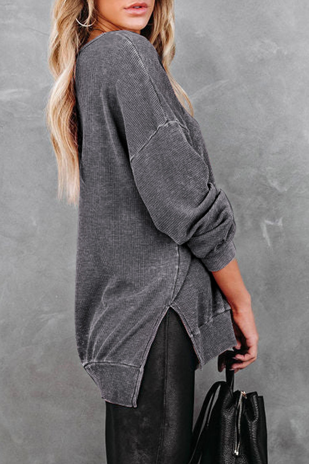 The Dropped Shoulder Slit Sweatshirt