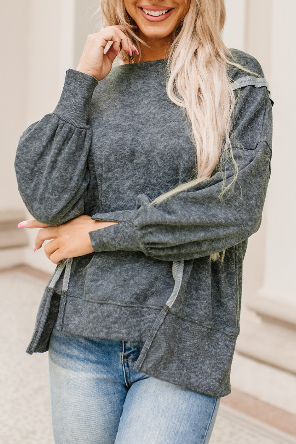 The Acid Wash Round Neck Sweatshirt