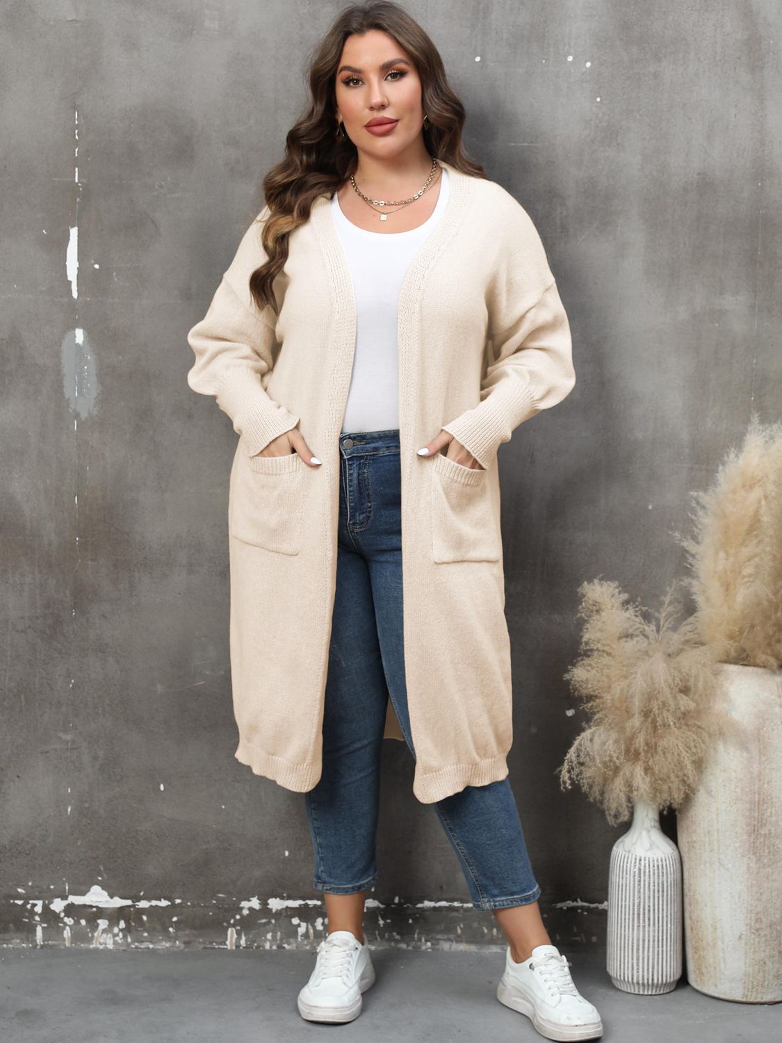 The Perfectly Plus Size Pocketed Cardigan