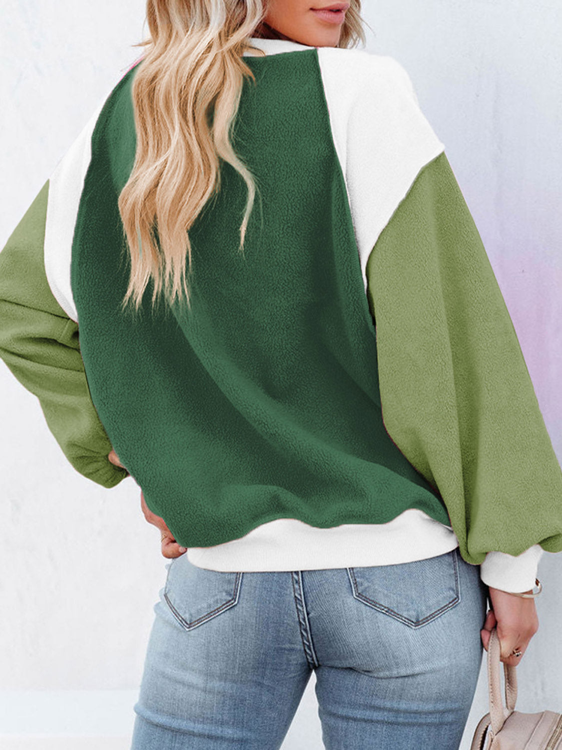 The Earthy Color Block Exposed Seam Sweatshirt