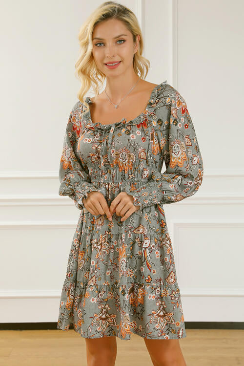 The Smocked Lantern Sleeve Tiered Dress