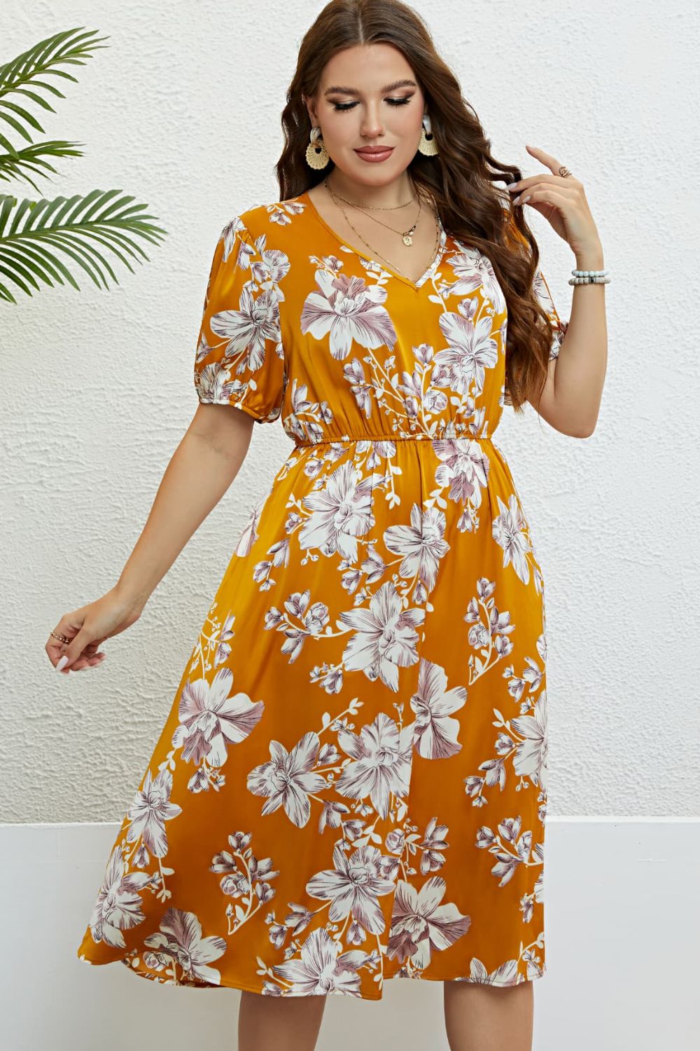 The Perfectly Plus Size Honey Floral Dress