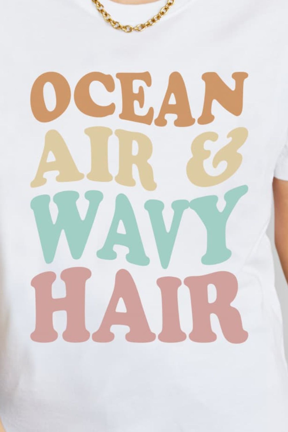 The OCEAN AIR & WAVY HAIR Graphic Cotton T-Shirt