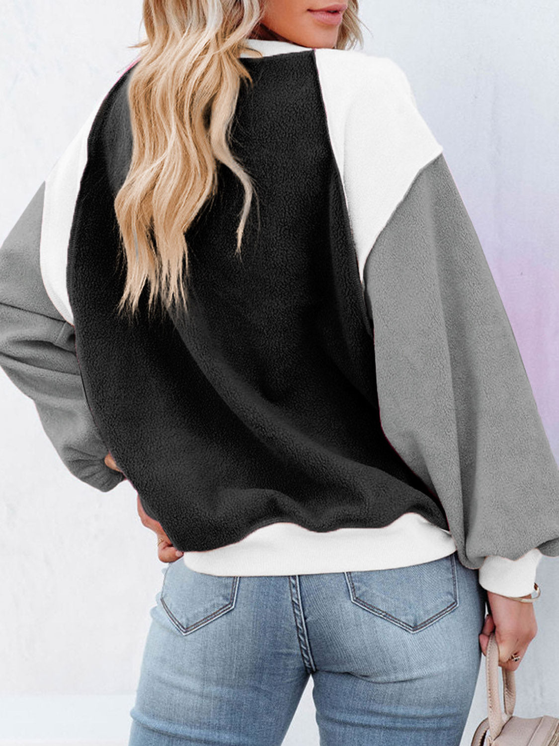 The Earthy Color Block Exposed Seam Sweatshirt