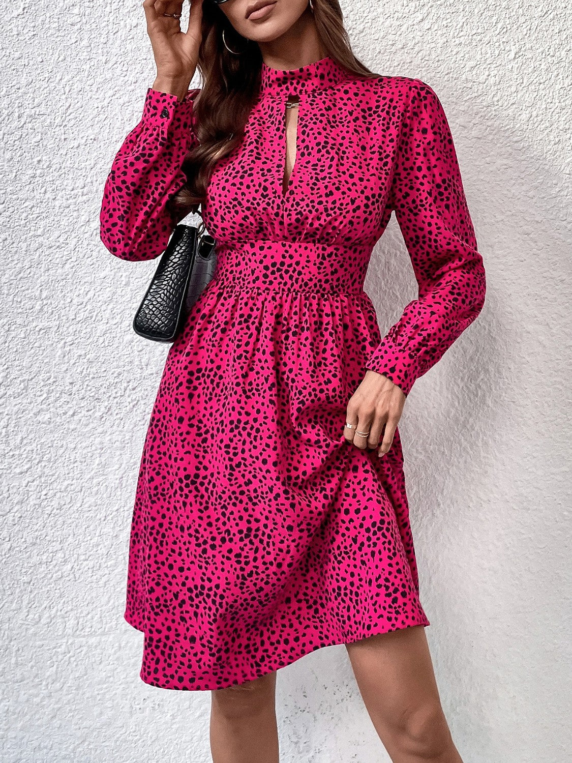 The Cerise Mock Neck Dress