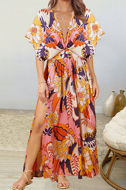 The Floral Dolman Sleeve Maxi Dress