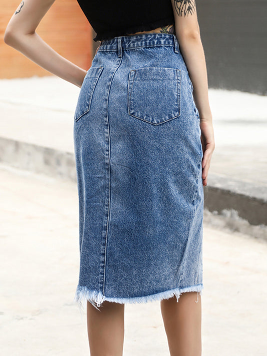 The Slit Denim Skirt