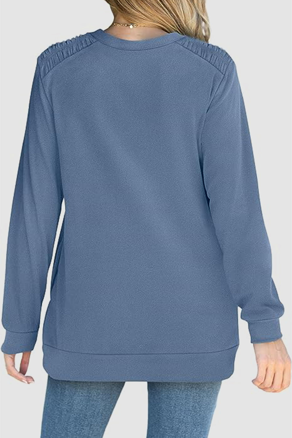 The Ruched Round Neck Sweatshirt